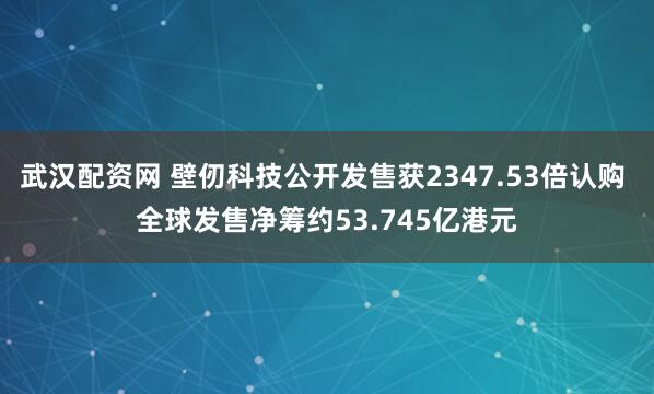 武汉配资网 壁仞科技公开发售获2347.53倍认购 全球发售净筹约53.745亿港元